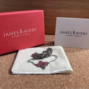 James Avery Texas With Heart Necklace • Sterling Silver • 20” Chain